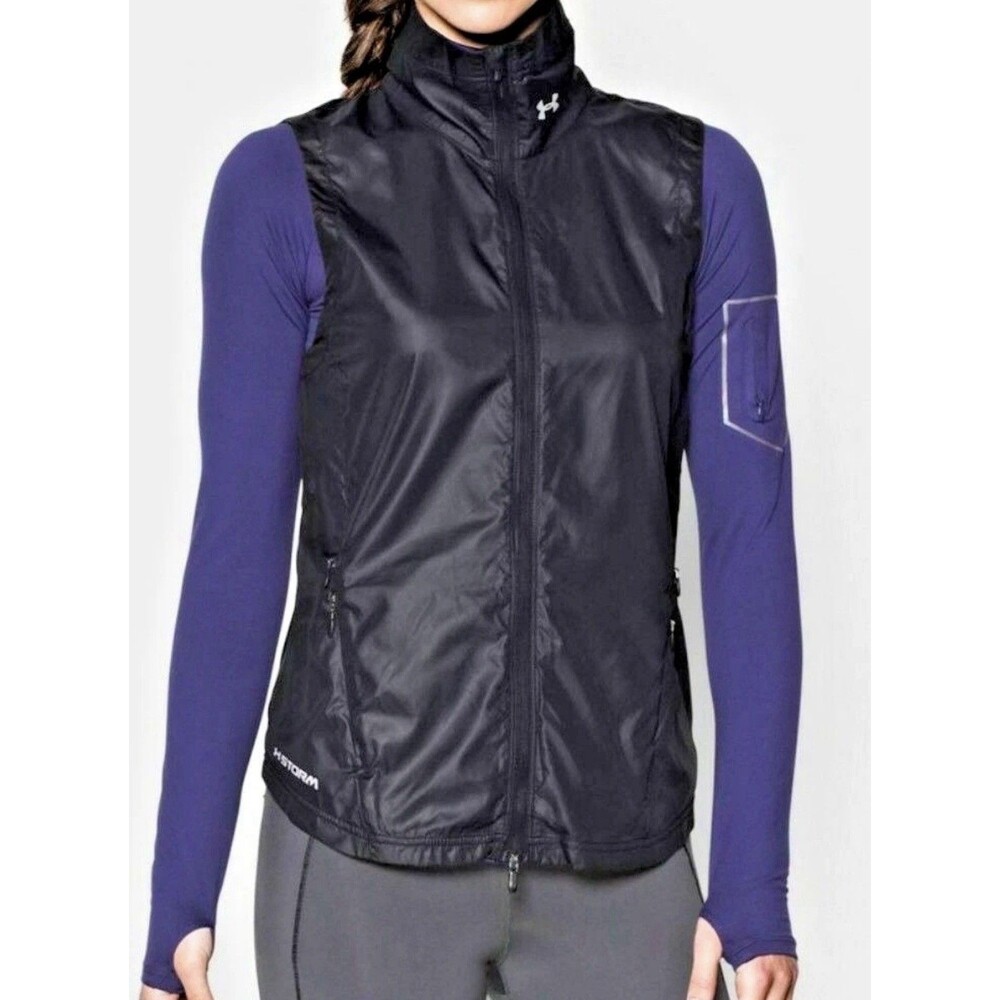 Under Armour Womens Storm 1 Running Vest Fitted Full Zip Black Size Medium NWT